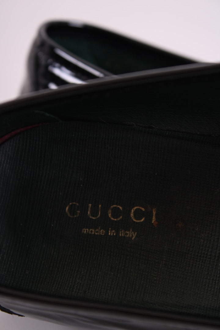 Gucci Patent Horsebit Loafers Black 41 | DEFAULT TITLE, Black