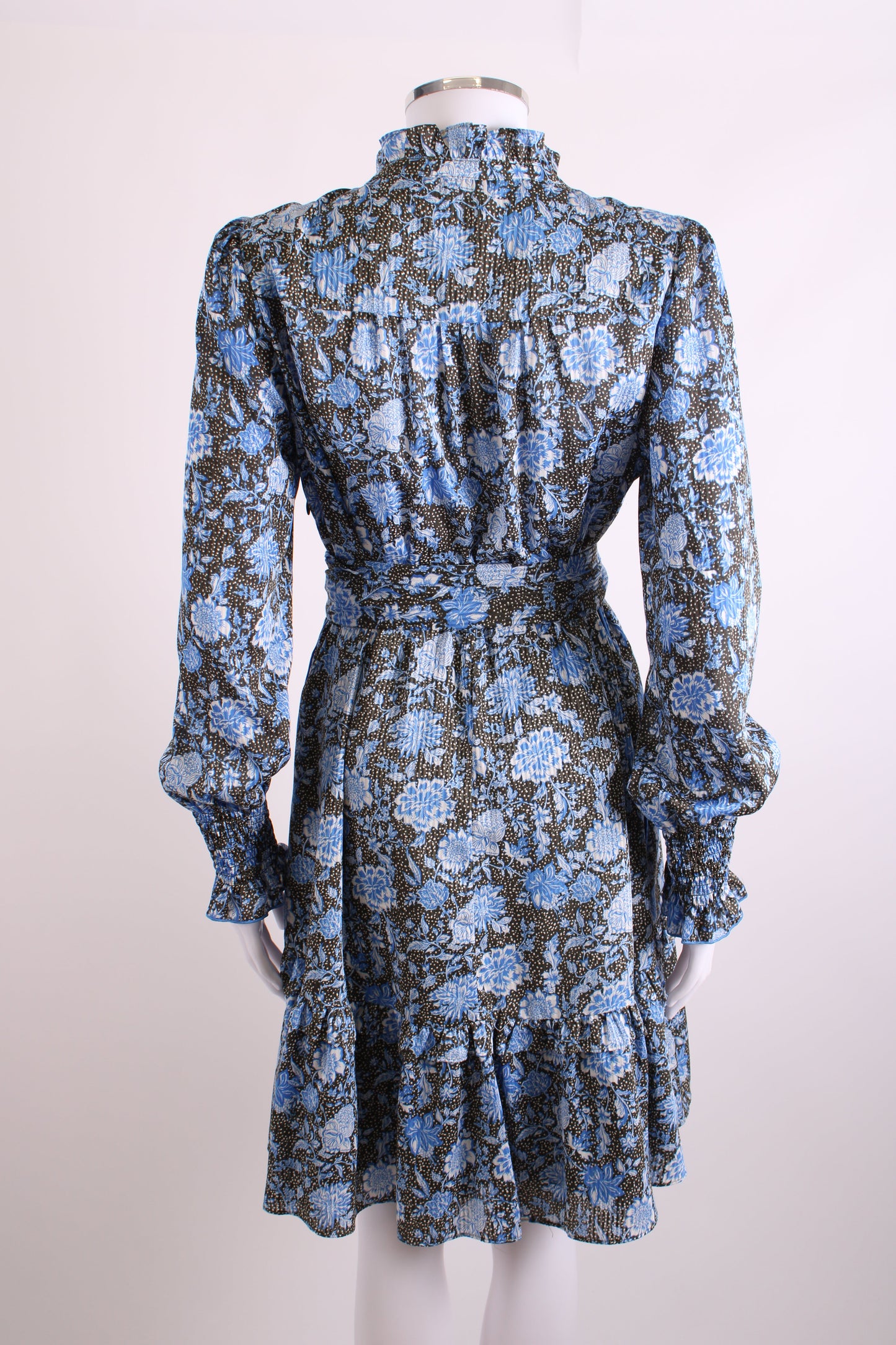 ME+EM L/S Floral Dress Blue/ Black 12 | O/S, Black