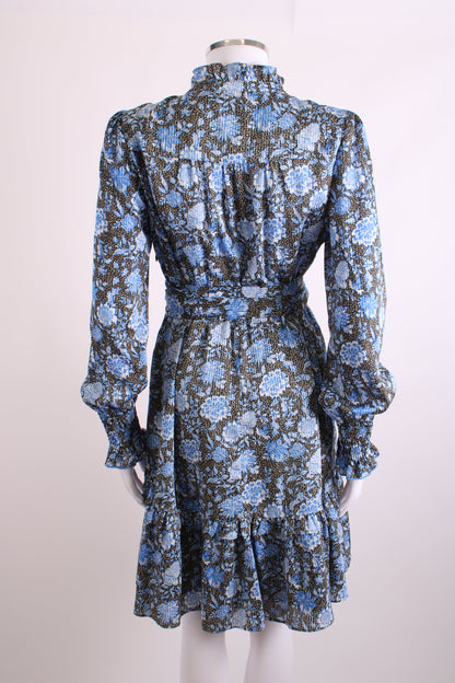 ME+EM L/S Floral Dress Blue/ Black 12 | O/S, Black