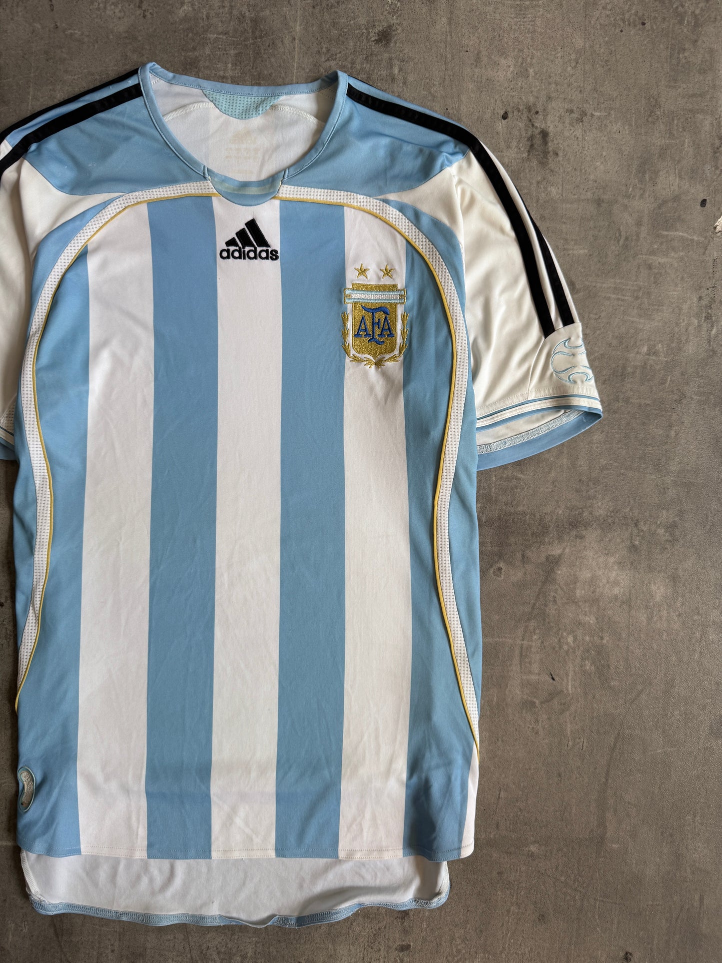 2006 Argentina x Adidas Home Football Shirt | Large, Multicoloured