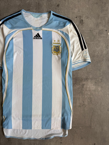 2006 Argentina x Adidas Home Football Shirt | Large, Multicoloured