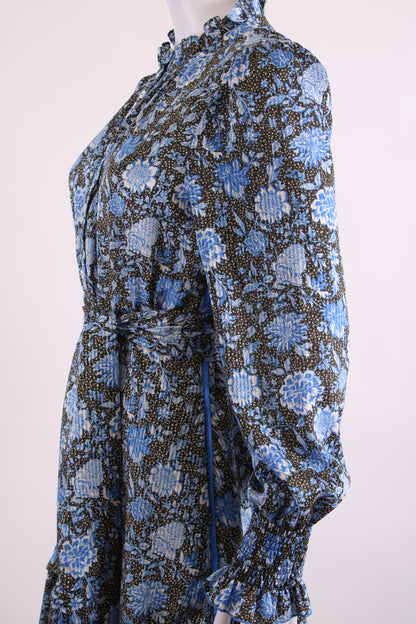 ME+EM L/S Floral Dress Blue/ Black 12 | O/S, Black
