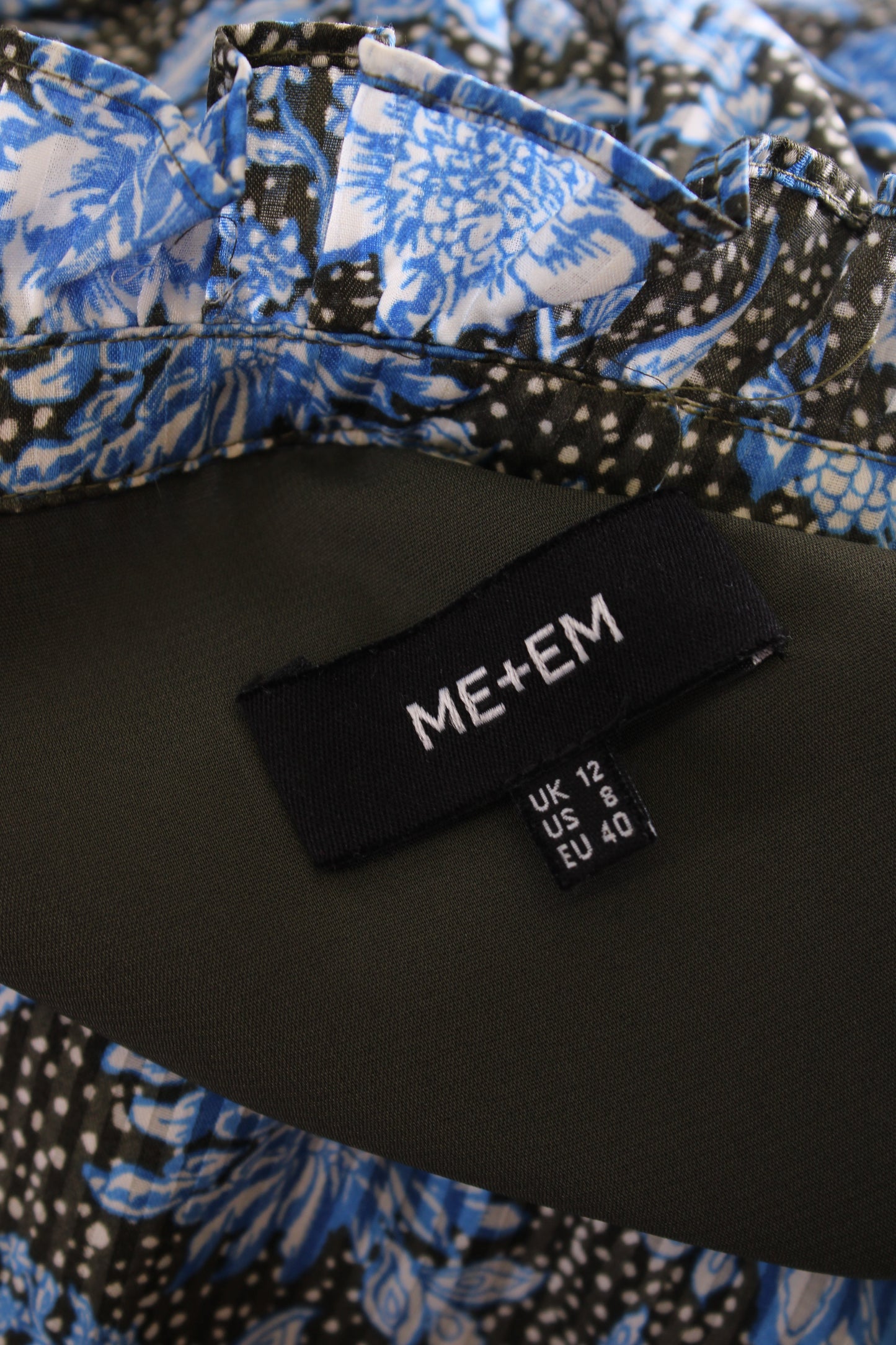 ME+EM L/S Floral Dress Blue/ Black 12 | O/S, Black