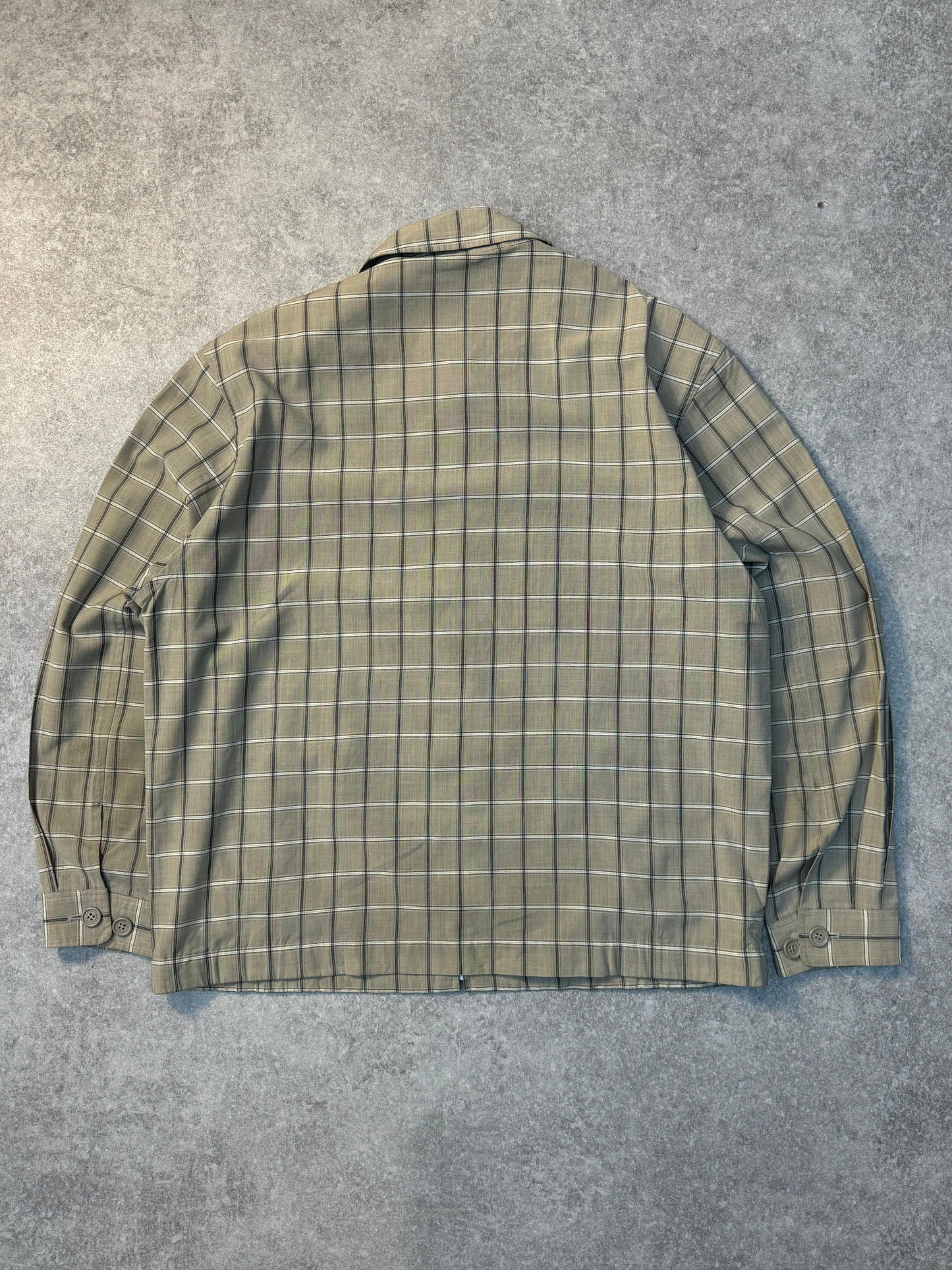 Yves Saint Laurent Beige Check Lightweight Cotton Harrington Jacket