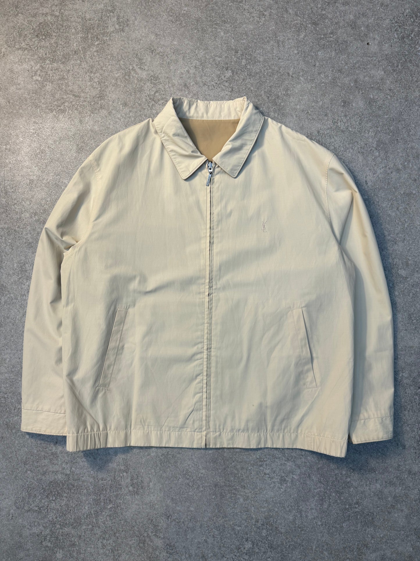 Yves Saint Laurent Beige Reversible Windproof Harrington Jacket