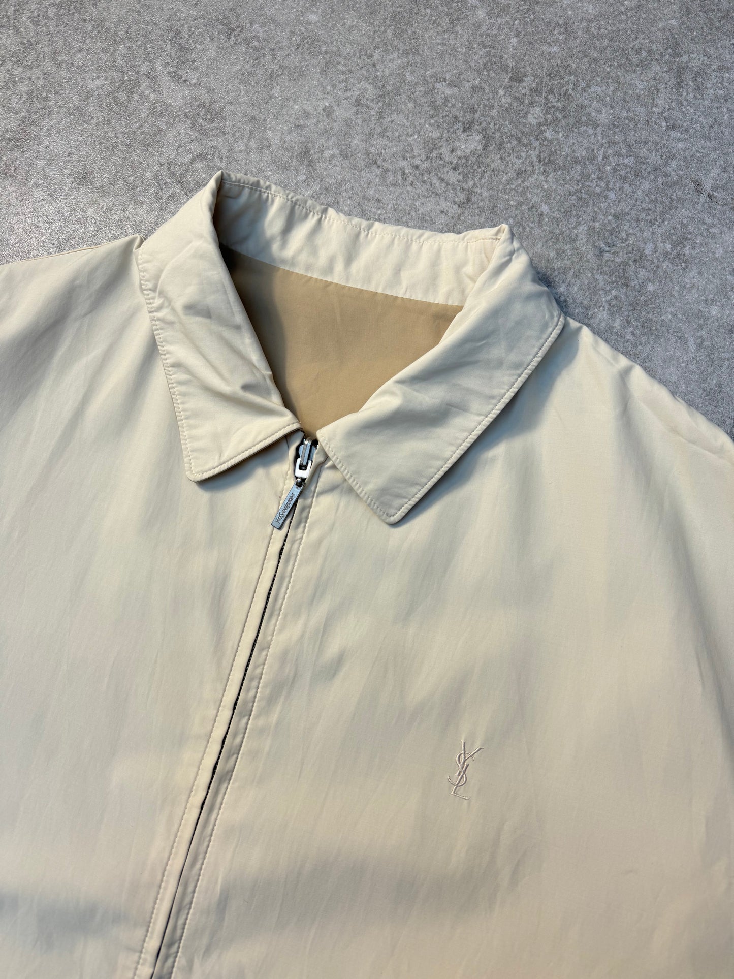 Yves Saint Laurent Beige Reversible Windproof Harrington Jacket