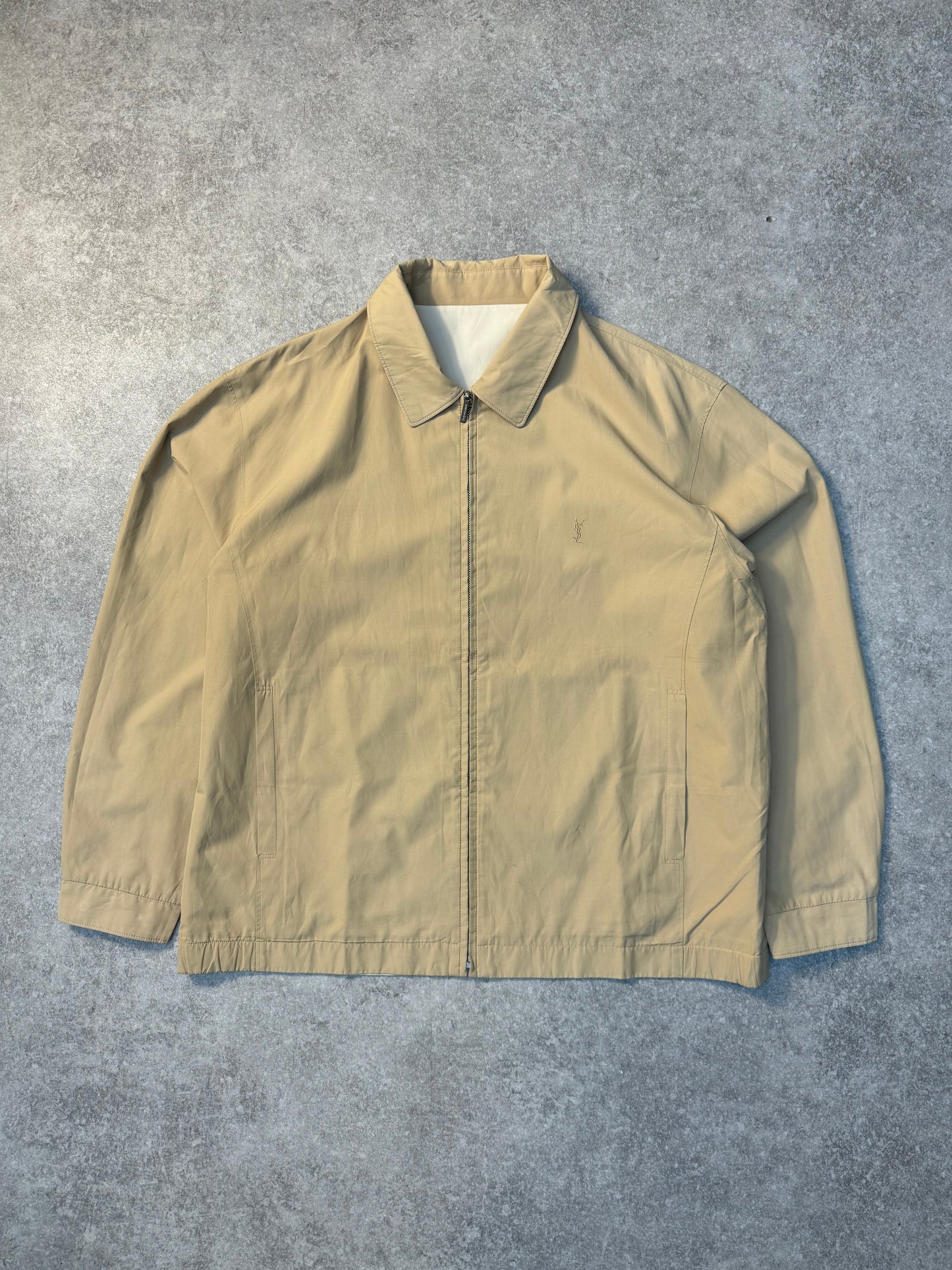 Yves Saint Laurent Beige Reversible Windproof Harrington Jacket