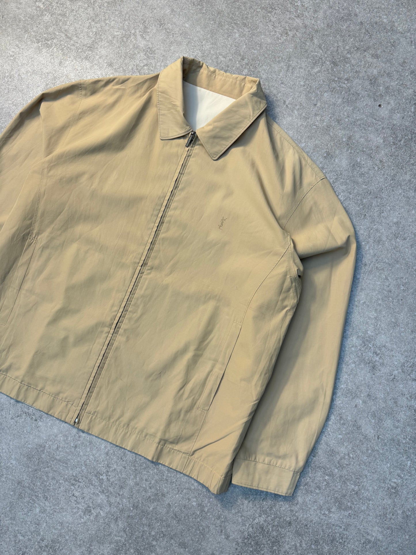 Yves Saint Laurent Beige Reversible Windproof Harrington Jacket