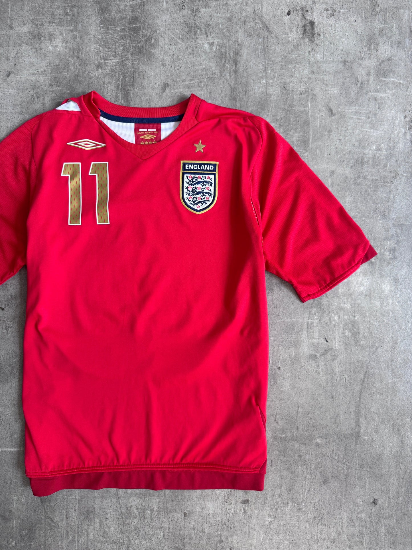 2006-2008 England x Umbro "Cole 11" Away Shirt | Extra Small, Multicoloured