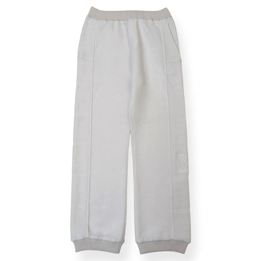LOUIS VUITTON QUILTED TEXTURED WOOL TROUSERS LUXURY WHITE XL | XL, Red