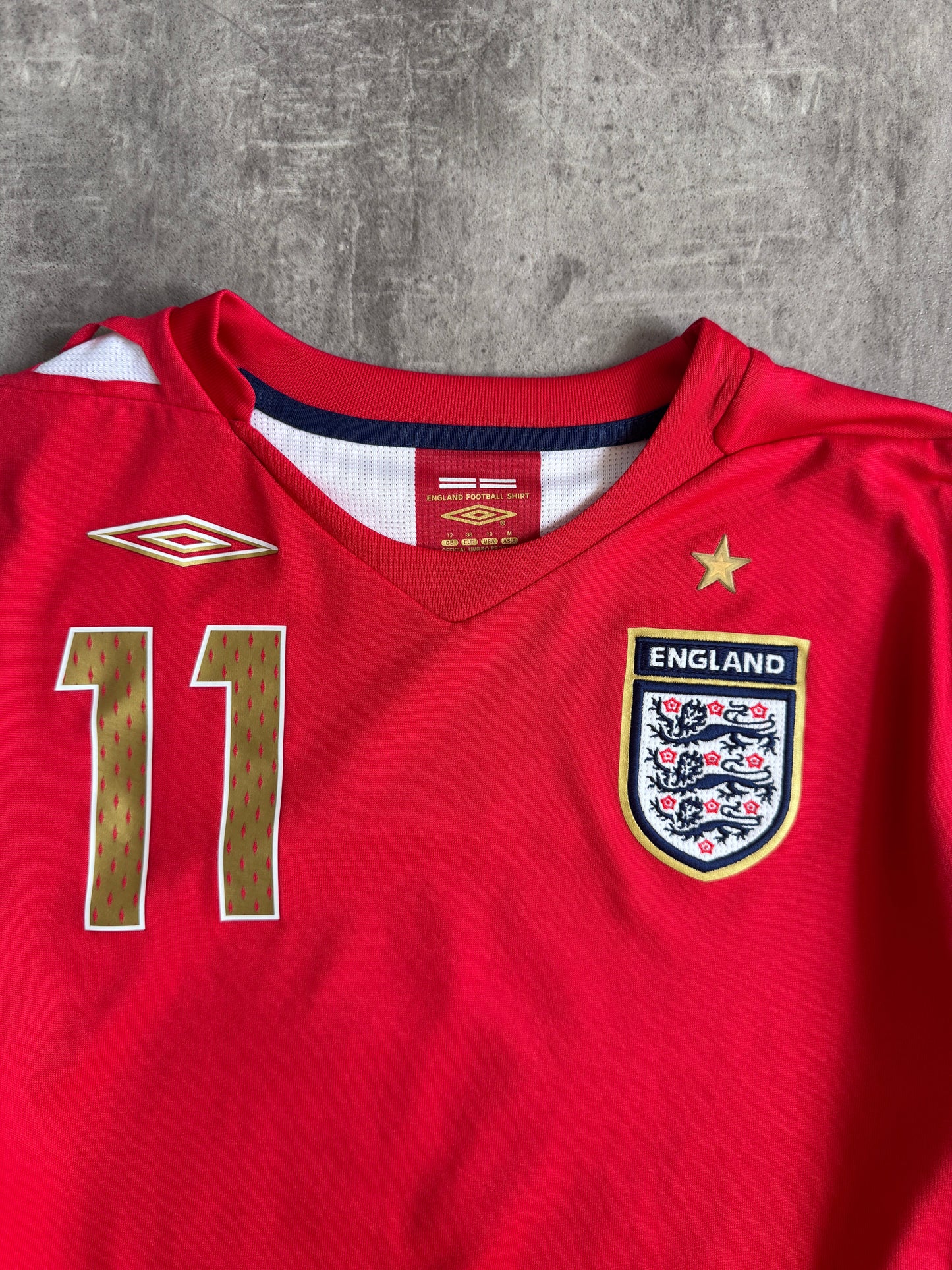 2006-2008 England x Umbro "Cole 11" Away Shirt | Extra Small, Multicoloured
