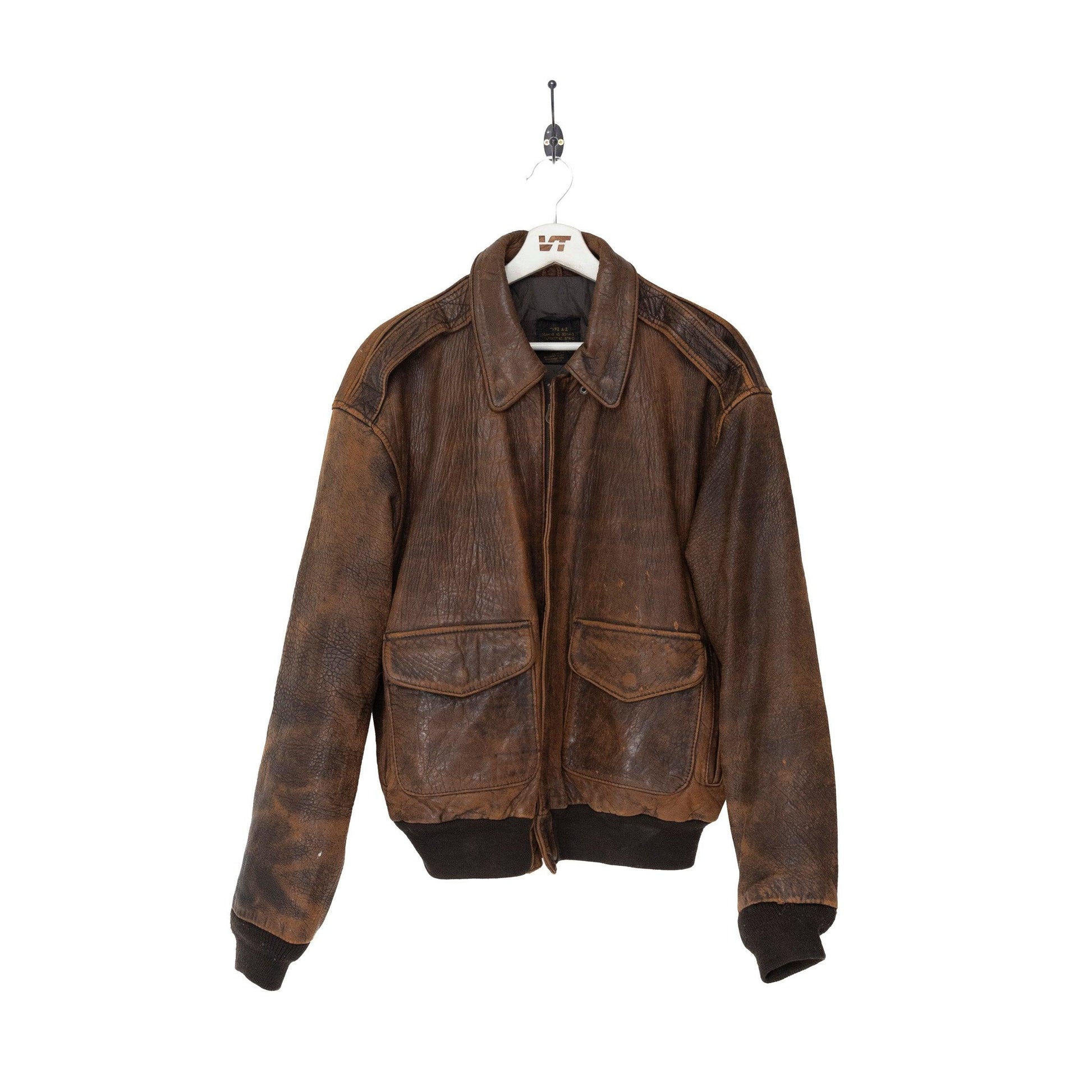 Avirex Washed Leather Aviator Bomber - Known Source