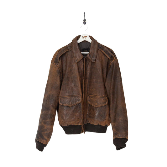 Avirex Washed Leather Aviator Bomber - Known Source