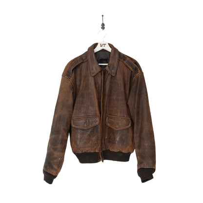 Avirex Washed Leather Aviator Bomber