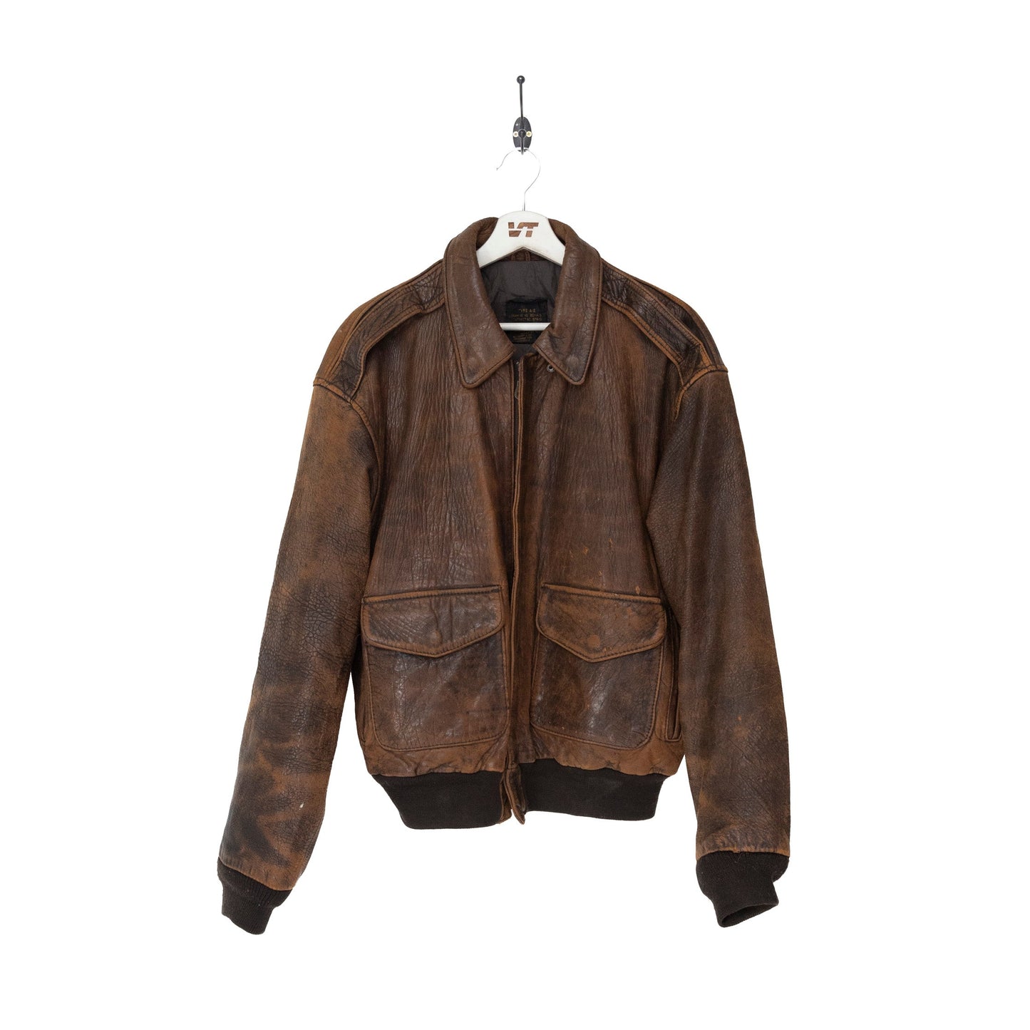 Avirex Washed Leather Aviator Bomber