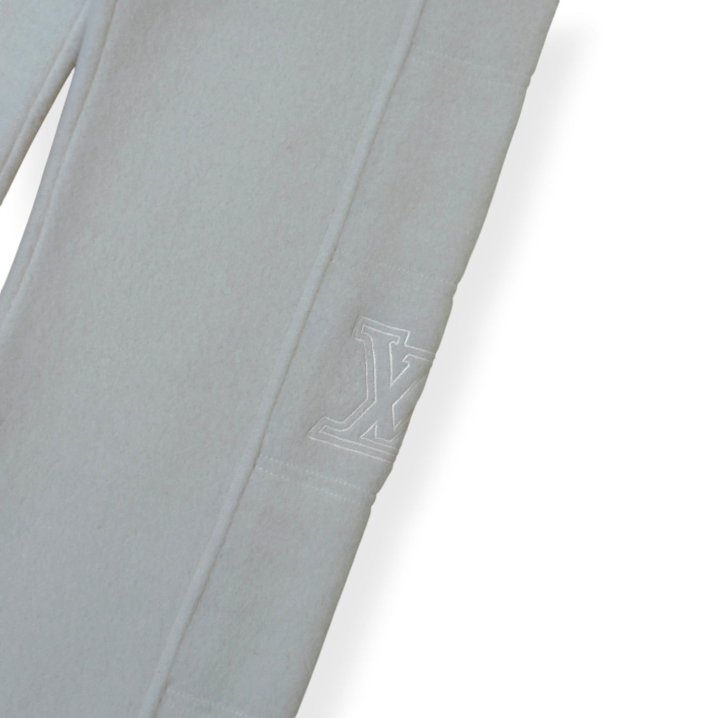 LOUIS VUITTON QUILTED TEXTURED WOOL TROUSERS LUXURY WHITE XL | XL, Red