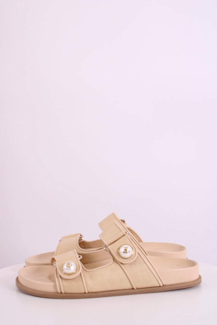 Jimmy Choo Fayence Raffia Sandal Cream 38 | DEFAULT TITLE, Cream