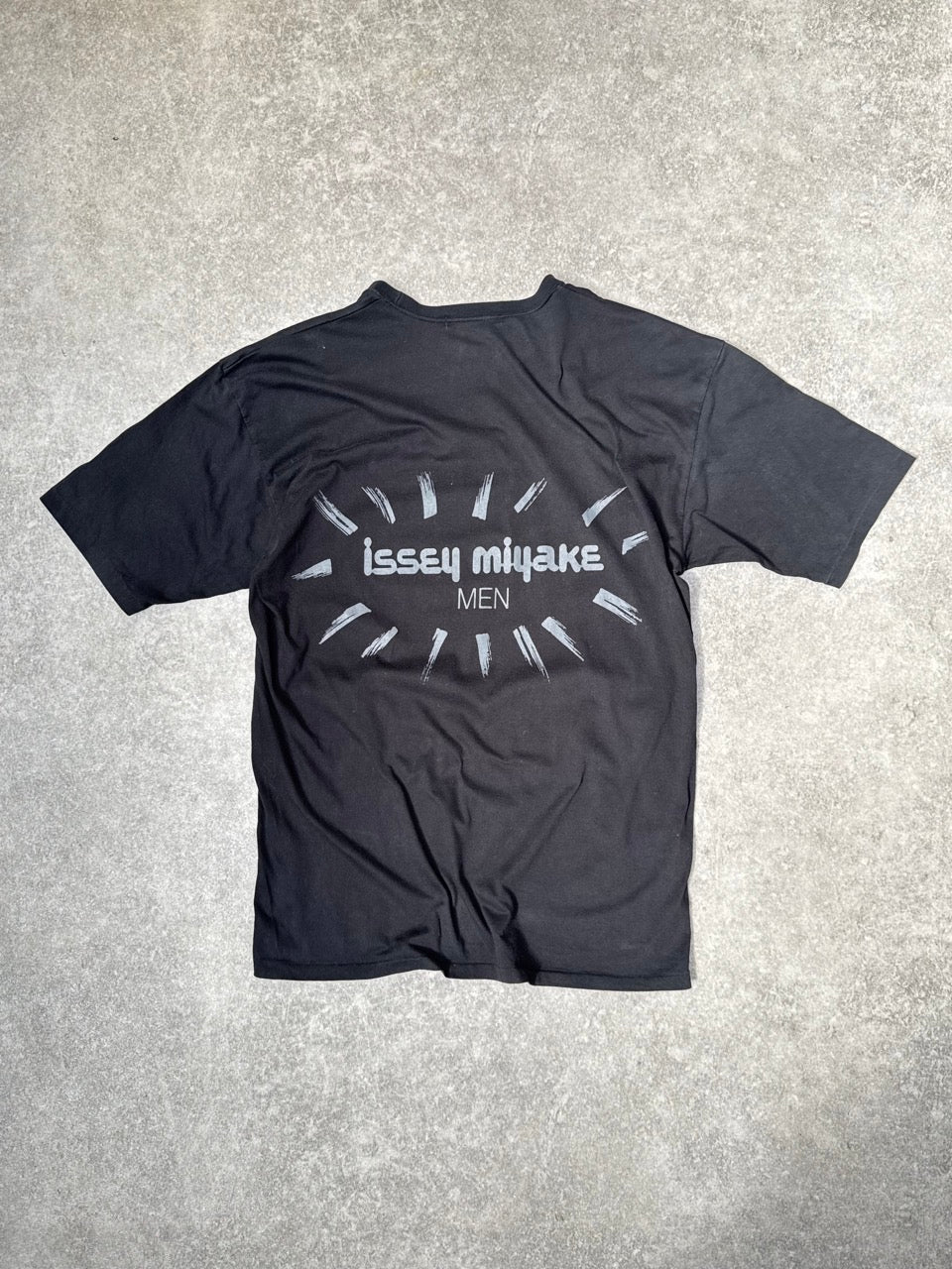 1980s Issey Miyake Men Black Logo Graphic Tee