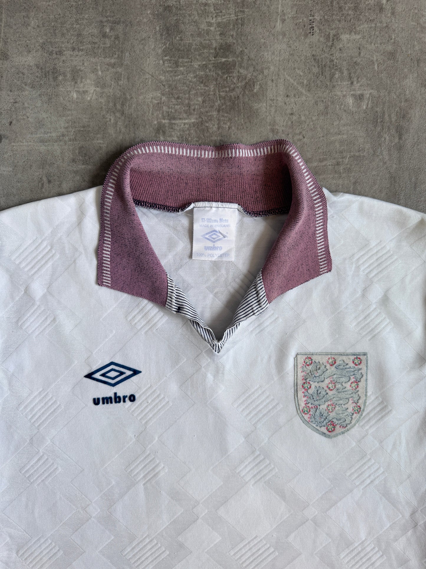 1990 England x Umbro Home Football Shirt | Extra Large, Multicoloured