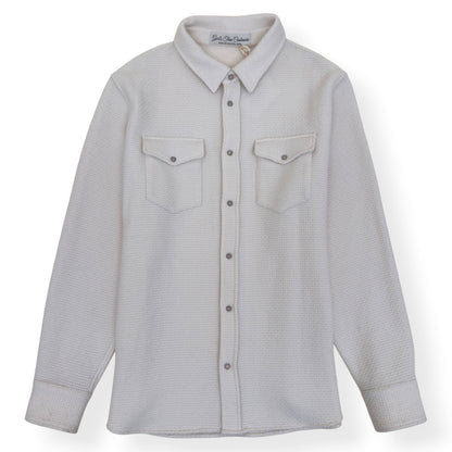 GOD'S TRUE CASHMERE AIR WAFFLE CASHMERE SHIRT ECRU XL | XL, Ecru