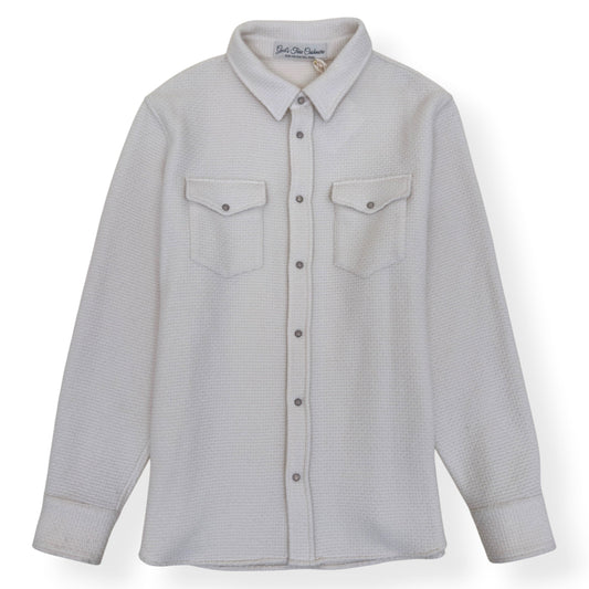 GOD'S TRUE CASHMERE AIR WAFFLE CASHMERE SHIRT ECRU XL | XL, Ecru