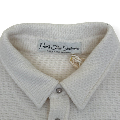 GOD'S TRUE CASHMERE AIR WAFFLE CASHMERE SHIRT ECRU XL | XL, Ecru