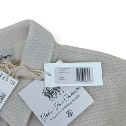GOD'S TRUE CASHMERE AIR WAFFLE CASHMERE SHIRT ECRU XL | XL, Ecru