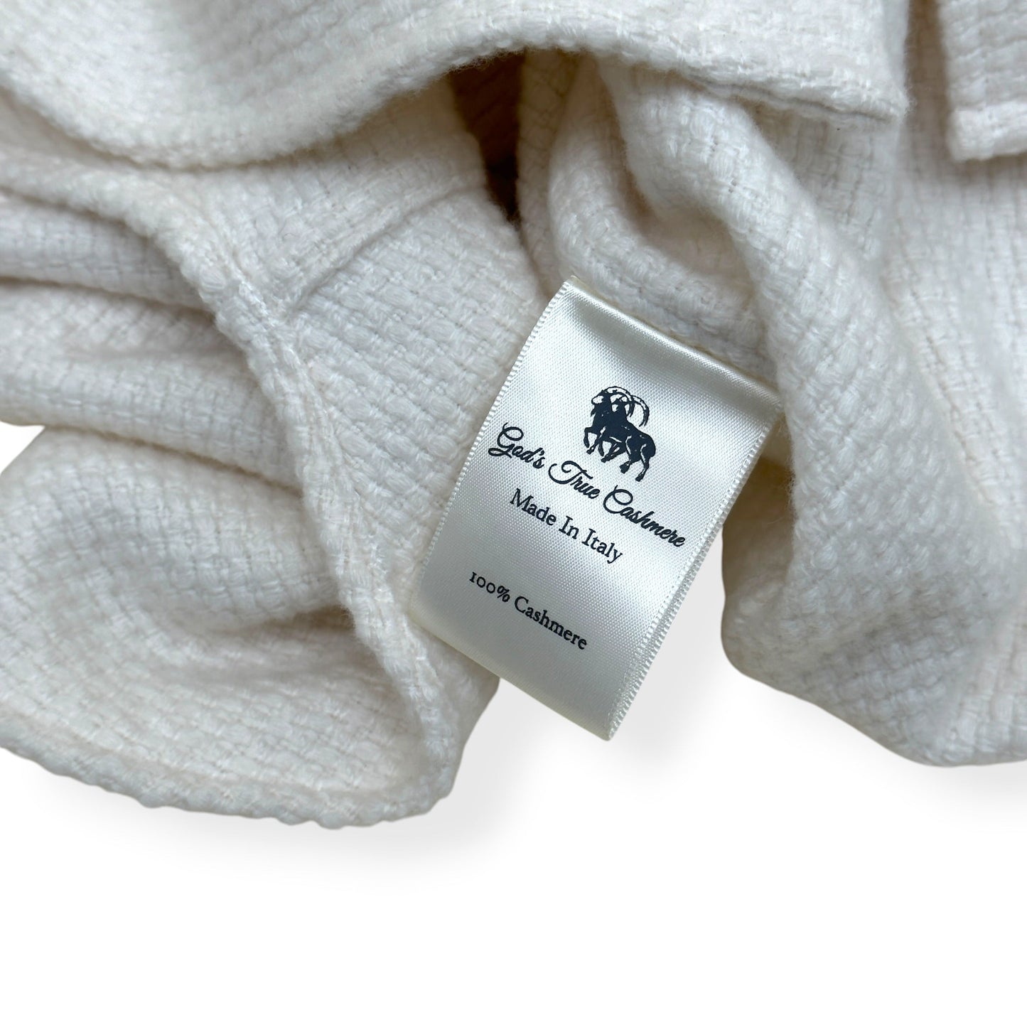 GOD'S TRUE CASHMERE AIR WAFFLE CASHMERE SHIRT ECRU XL | XL, Ecru