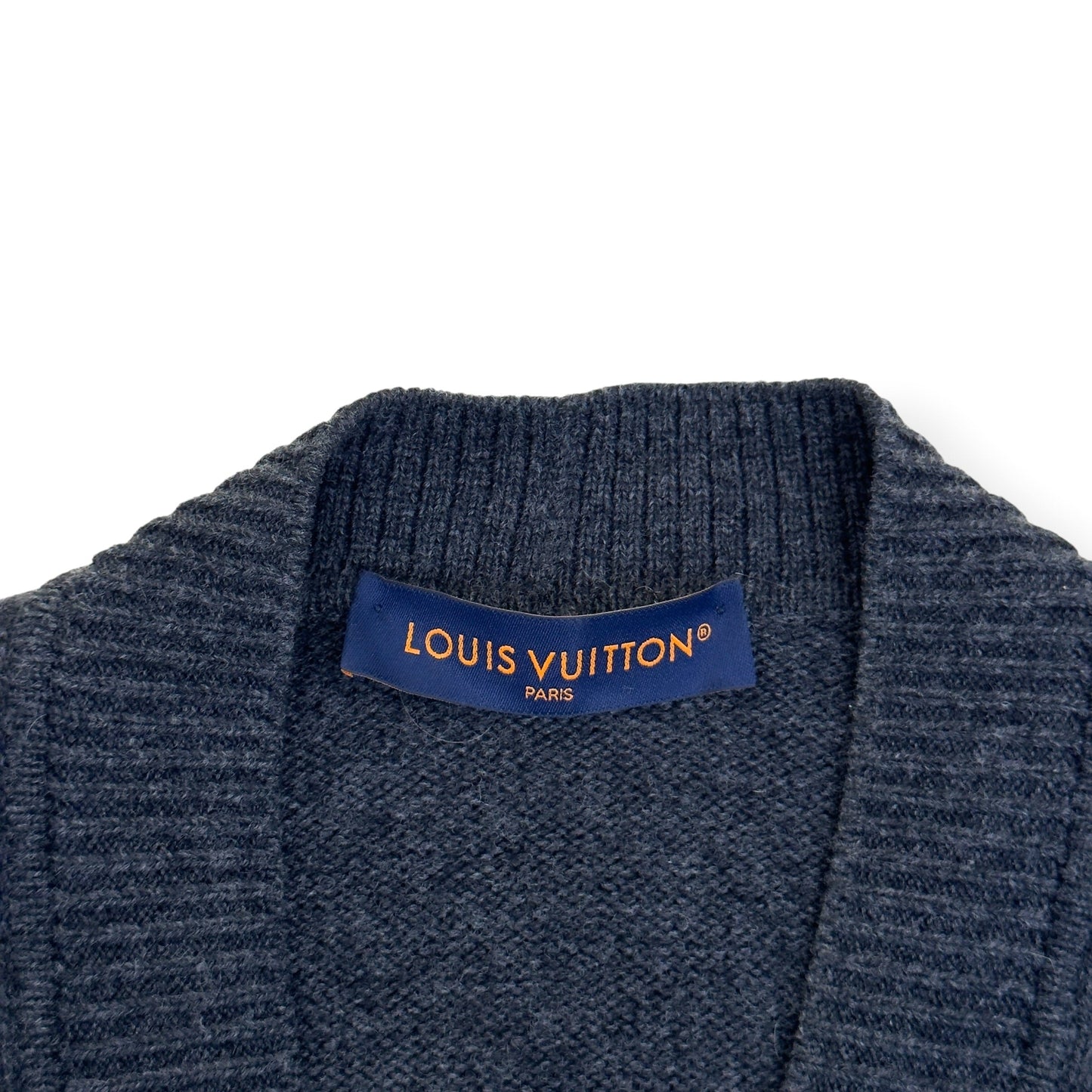 LOUIS VUITTON LV FREQUENCY EMBROIDERED WOOL CARDIGAN GREY L | Large, Grey