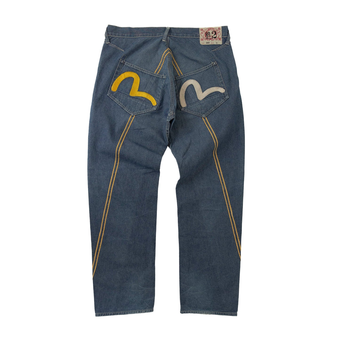 Evisu Stripe Detail Embroidered Denim Jeans SC:5782