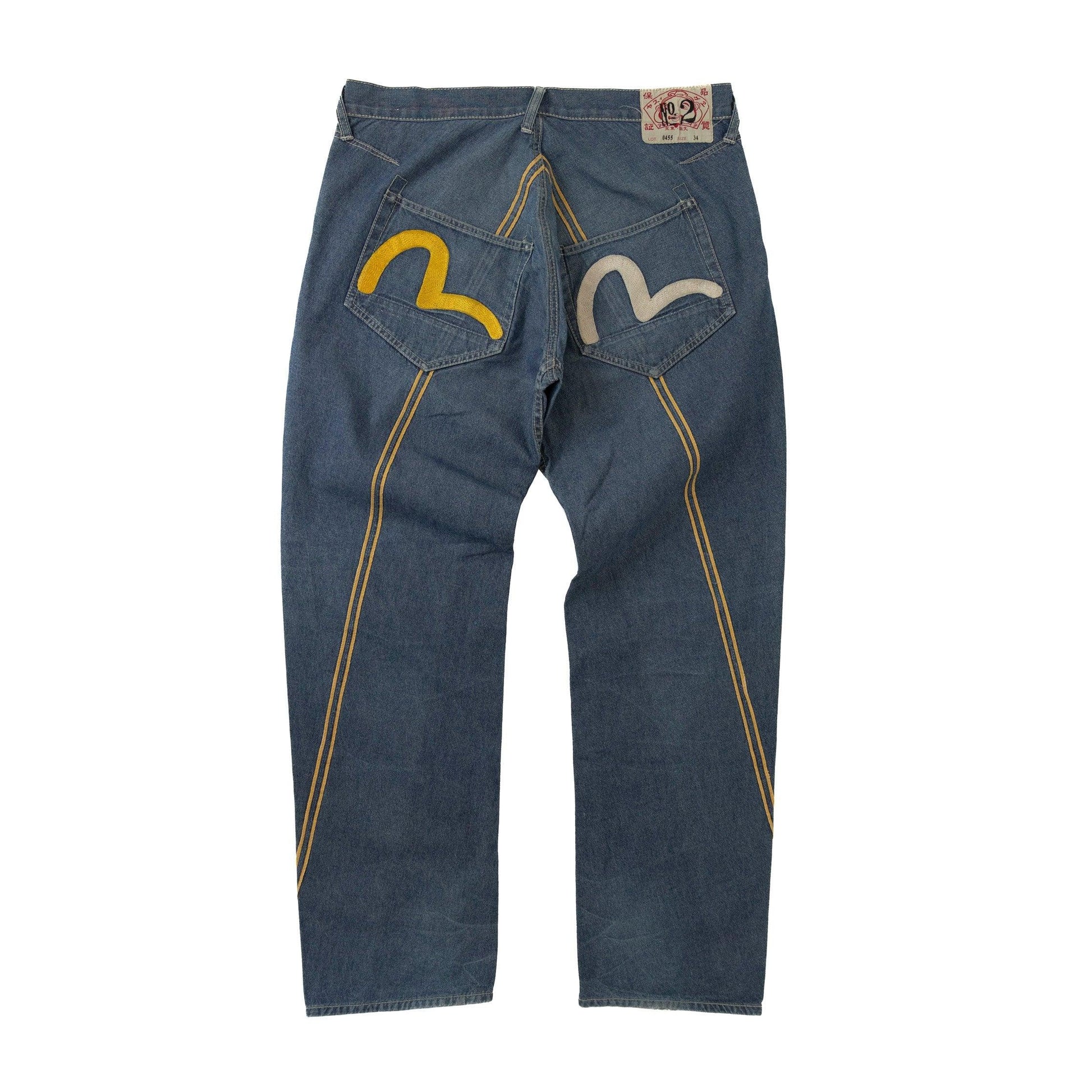 Evisu Stripe Detail Embroidered Denim Jeans - Known Source