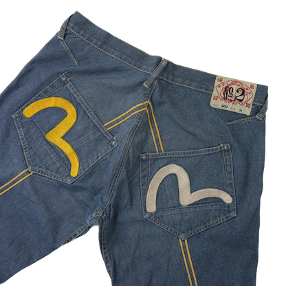 Evisu Stripe Detail Embroidered Denim Jeans - Known Source