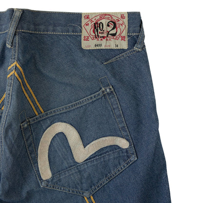 Evisu Stripe Detail Embroidered Denim Jeans SC:5782