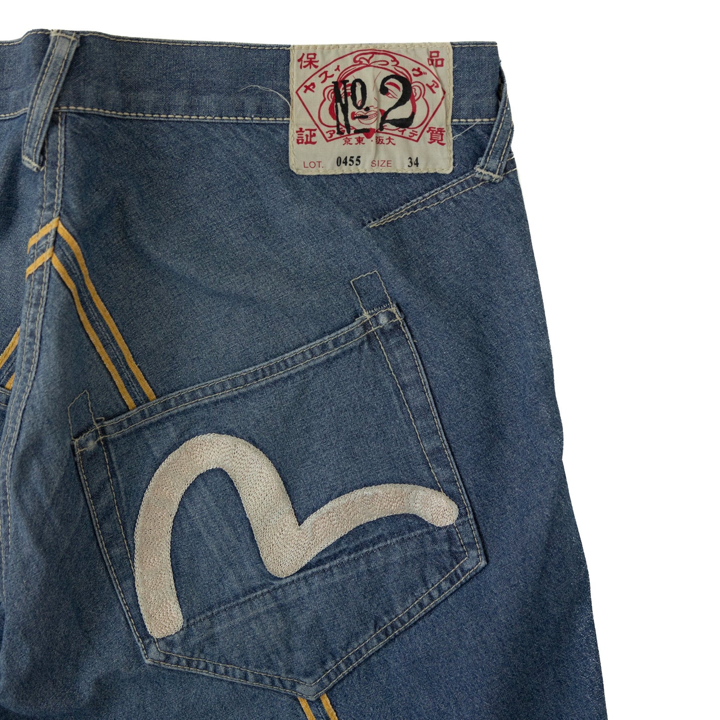 Evisu Stripe Detail Embroidered Denim Jeans SC:5782