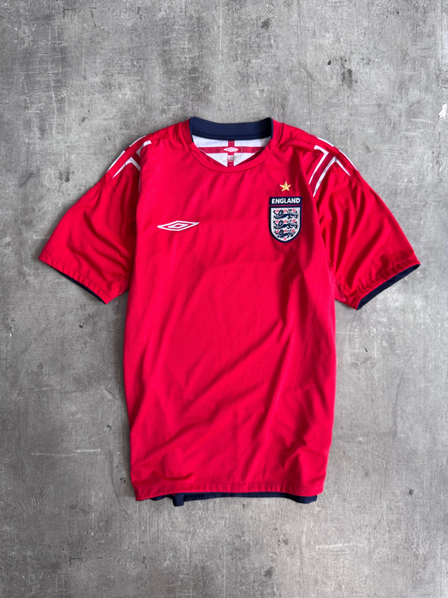 2006-2008 England x Umbro "Beckham 7" Away Football Shirt | Medium, Multicoloured