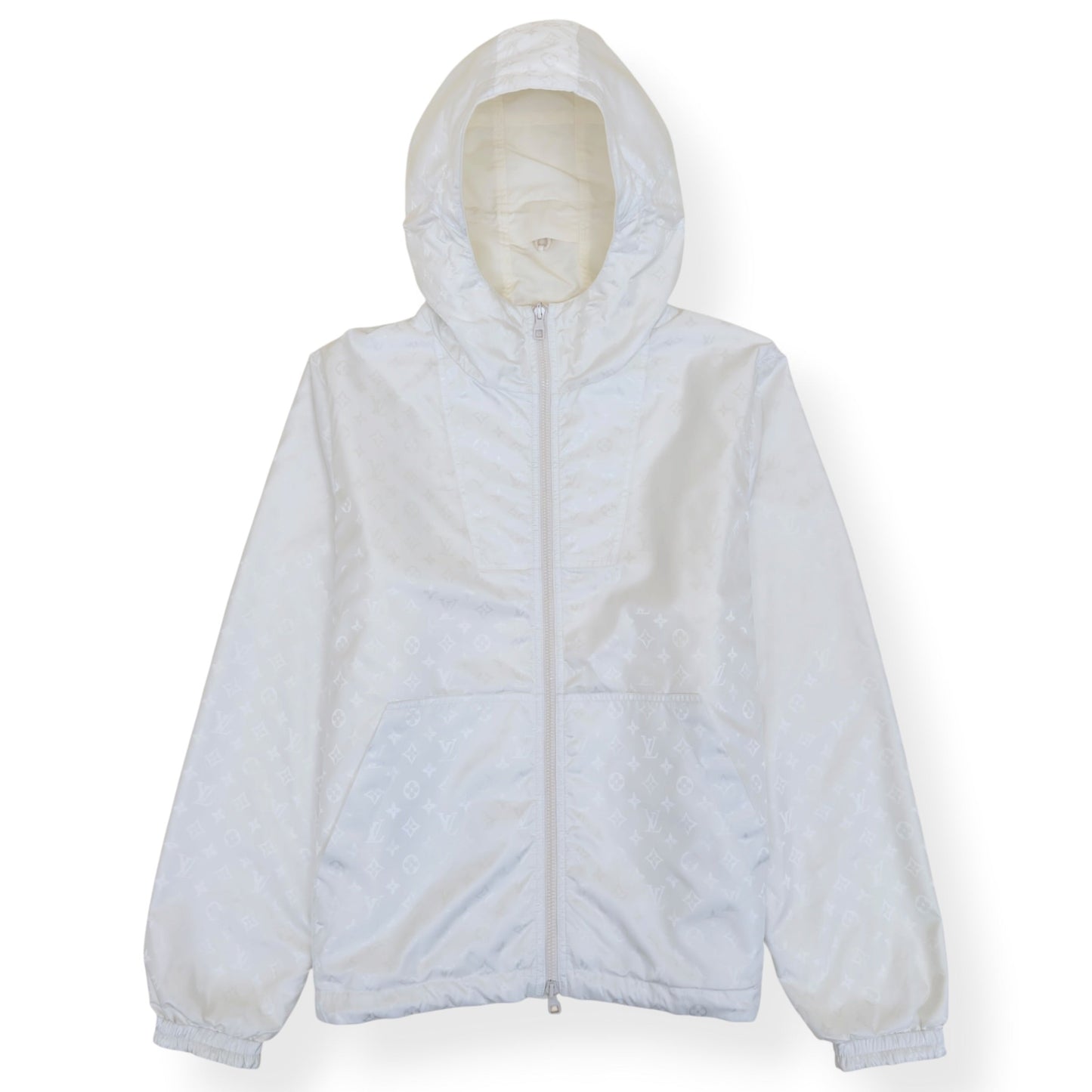 LOUIS VUITTON LVSE CABLES EDITION MONOGRAM REVERSIBLE WINDBREAKER WHITE 52 / L | Large, White