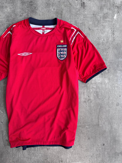 2006-2008 England x Umbro "Beckham 7" Away Football Shirt | Medium, Multicoloured
