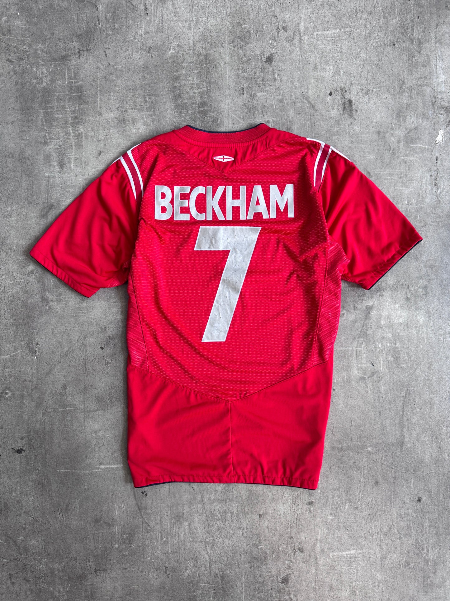2006-2008 England x Umbro "Beckham 7" Away Football Shirt | Medium, Multicoloured