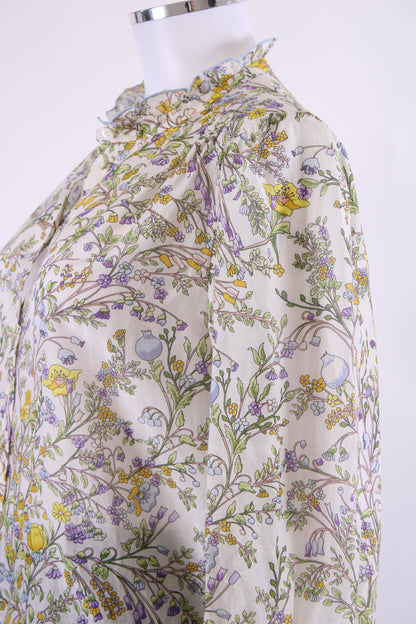 ME+EM L/S Floral Blouse White/ Yellow 12 | O/S, White
