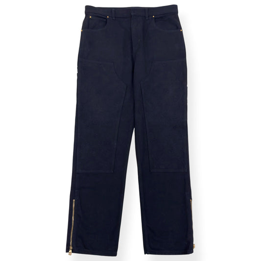 LOUIS VUITTON LV MONOGRAM DENIM WORKWEAR CARPENTER JEANS BLACK 34 / L | Large, Black