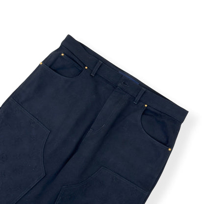 LOUIS VUITTON LV MONOGRAM DENIM WORKWEAR CARPENTER JEANS BLACK 34 / L | Large, Black