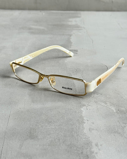 MIU MIU CLEAR LENS BAYONETTA EYE GLASSES | O/S, White