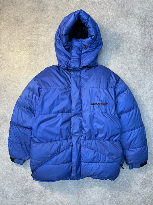 Zero Point Montbell Blue Detachable Hood Puffer Jacket