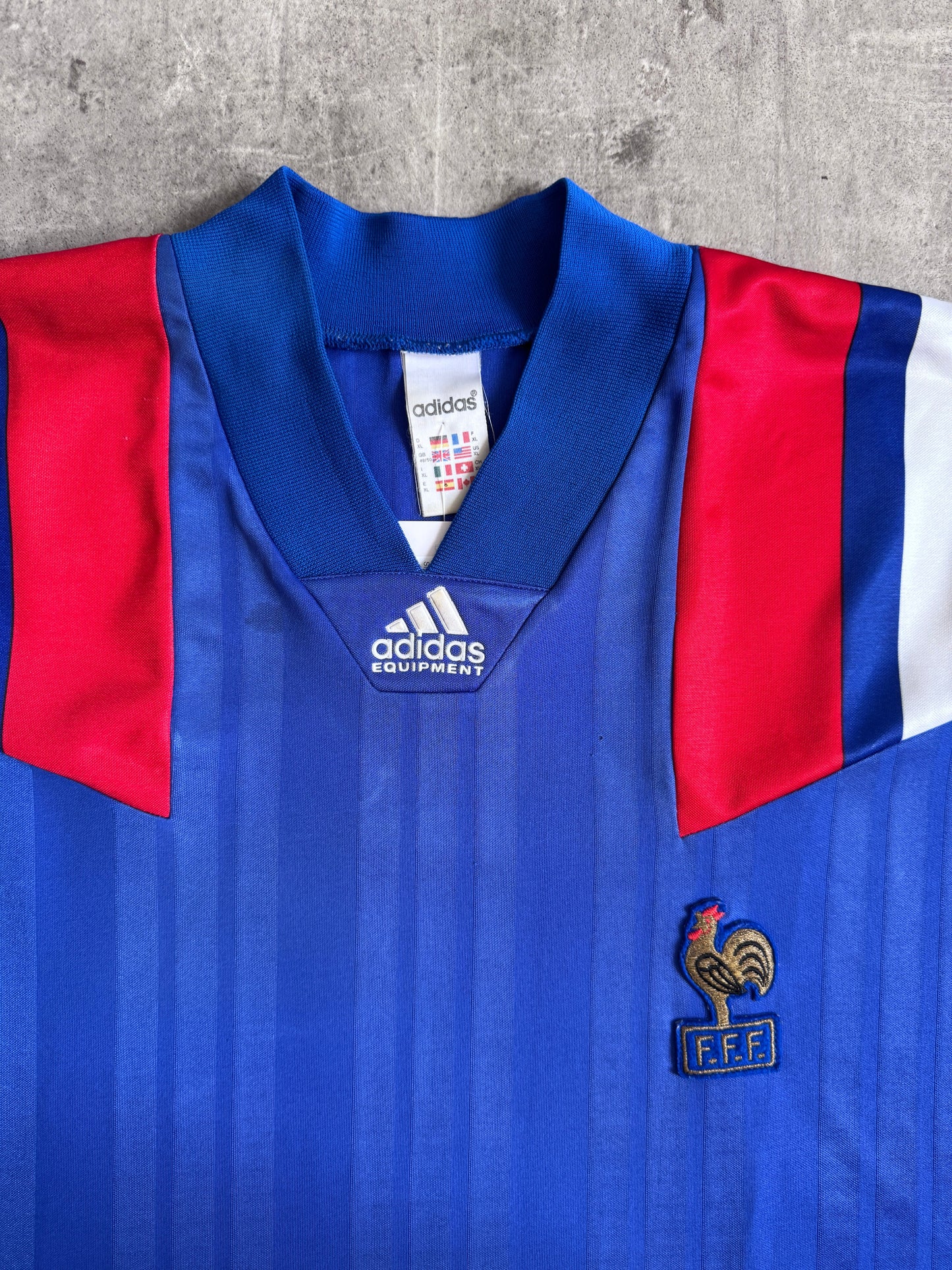 1992-94 France Adidas Home Football Shirt | Extra Extra Large, Multicoloured