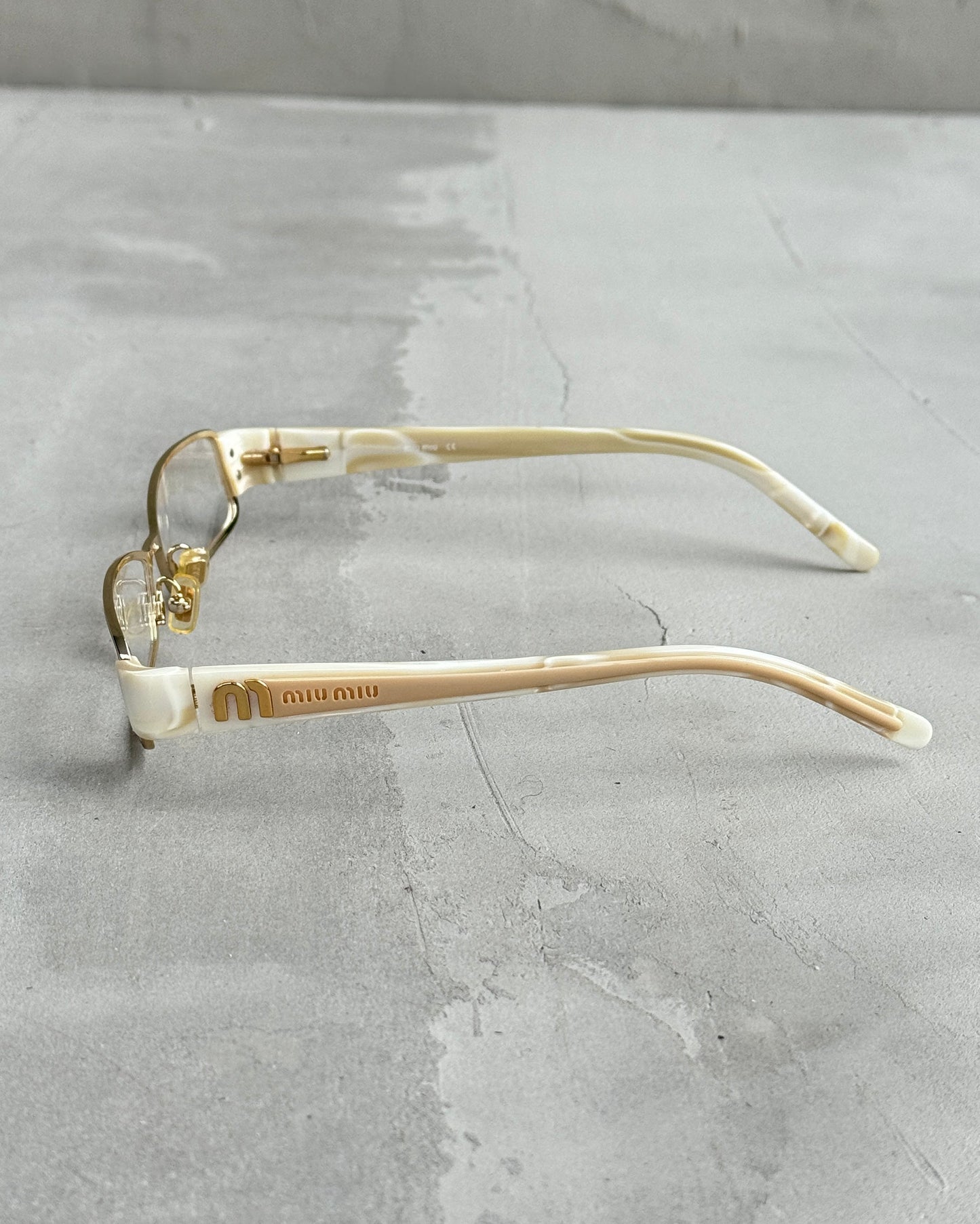 MIU MIU CLEAR LENS BAYONETTA EYE GLASSES | O/S, White