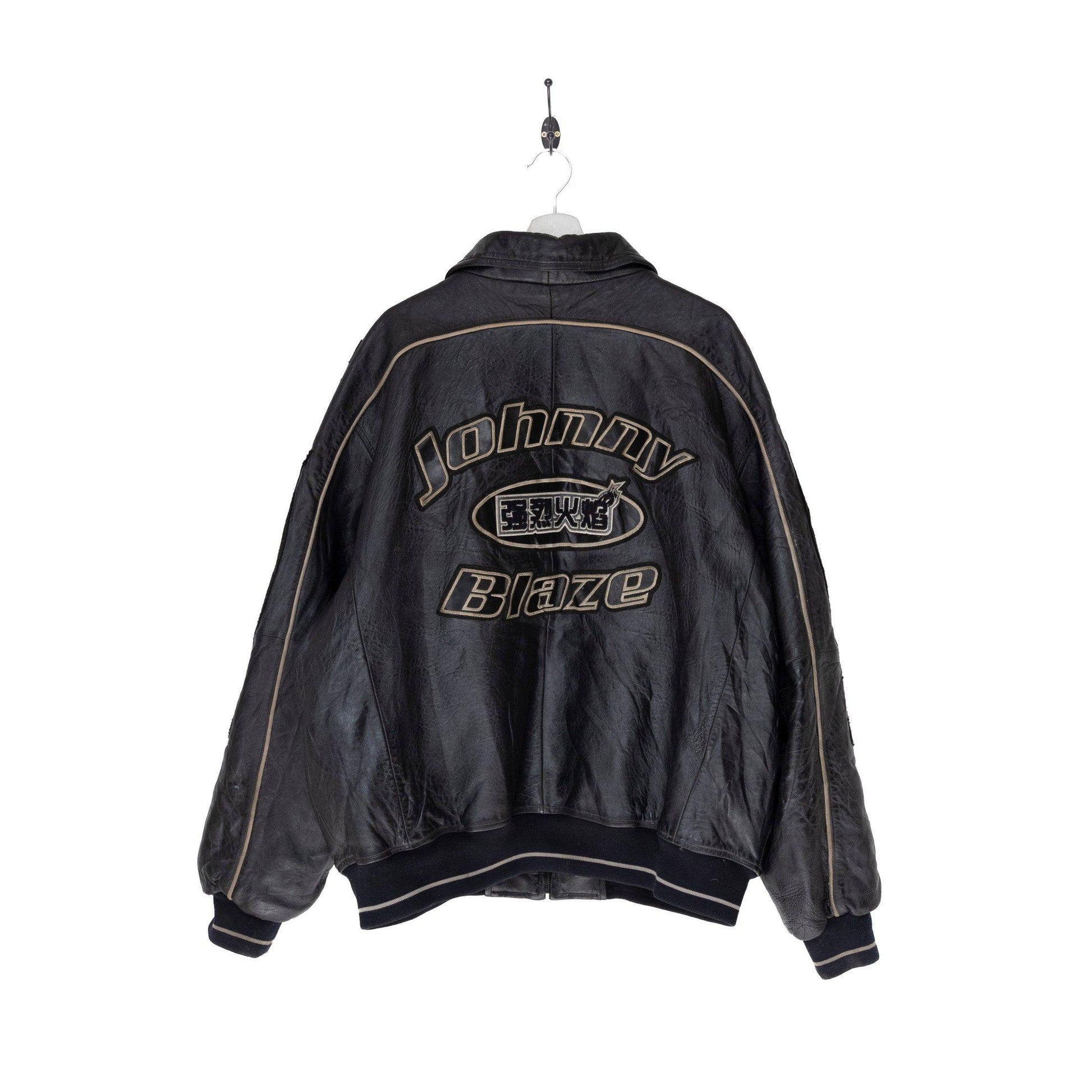 Johnny Blaze Leather Bomber Jacket - Known Source