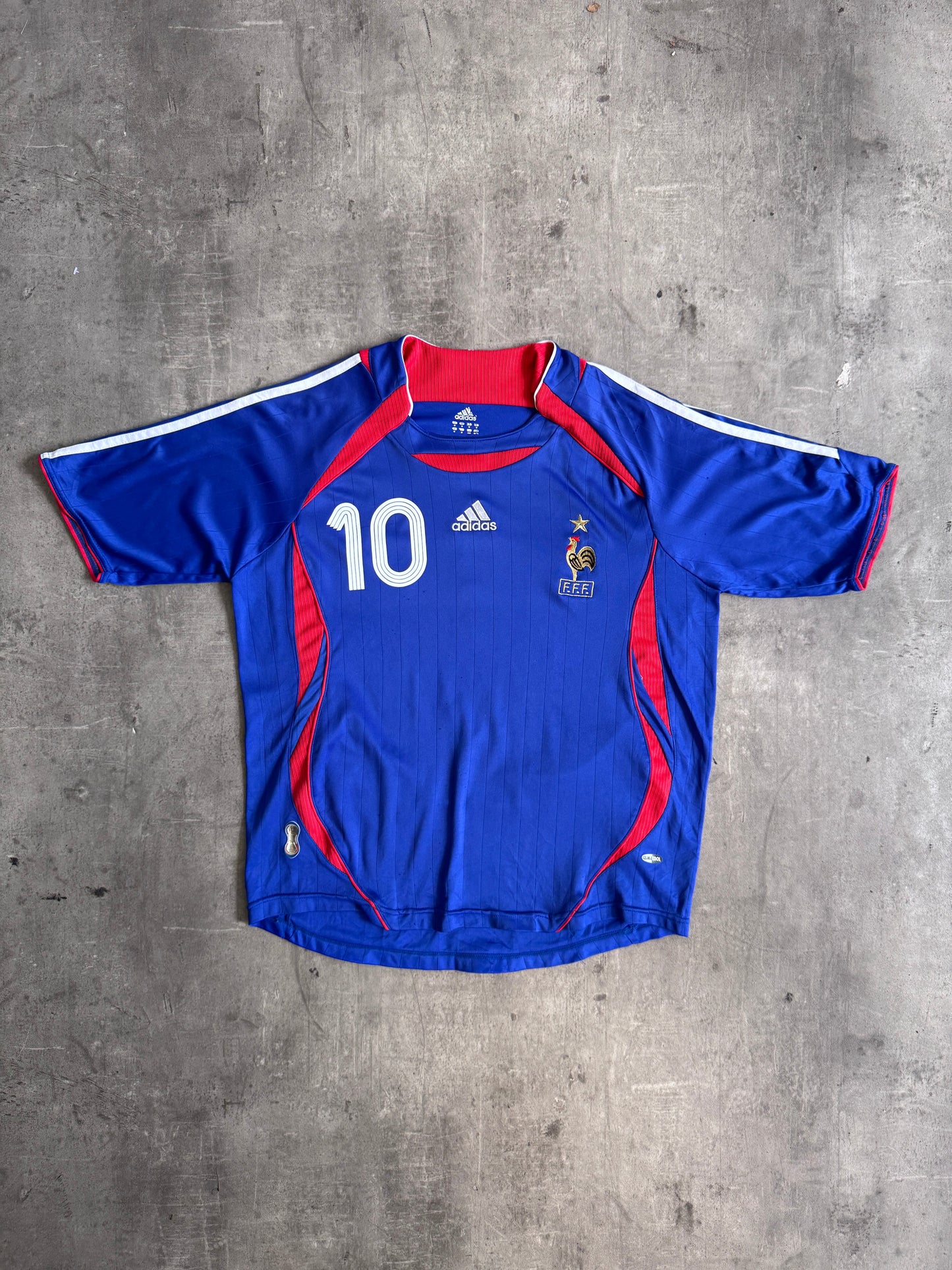 2006 France x Adidas "Zidane 10" Home Football Shirt | Large, Multicoloured
