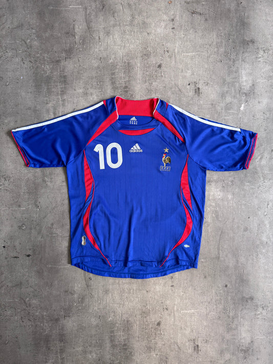 2006 France x Adidas "Zidane 10" Home Football Shirt | Large, Multicoloured