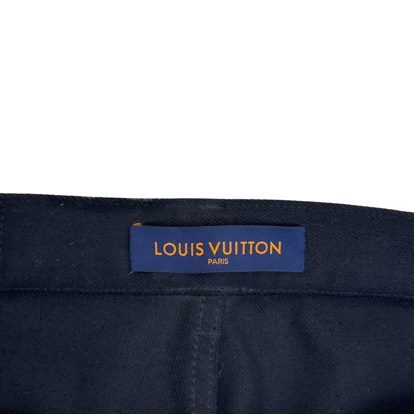 LOUIS VUITTON LV MONOGRAM DENIM WORKWEAR CARPENTER JEANS BLACK 34 / L | Large, Black