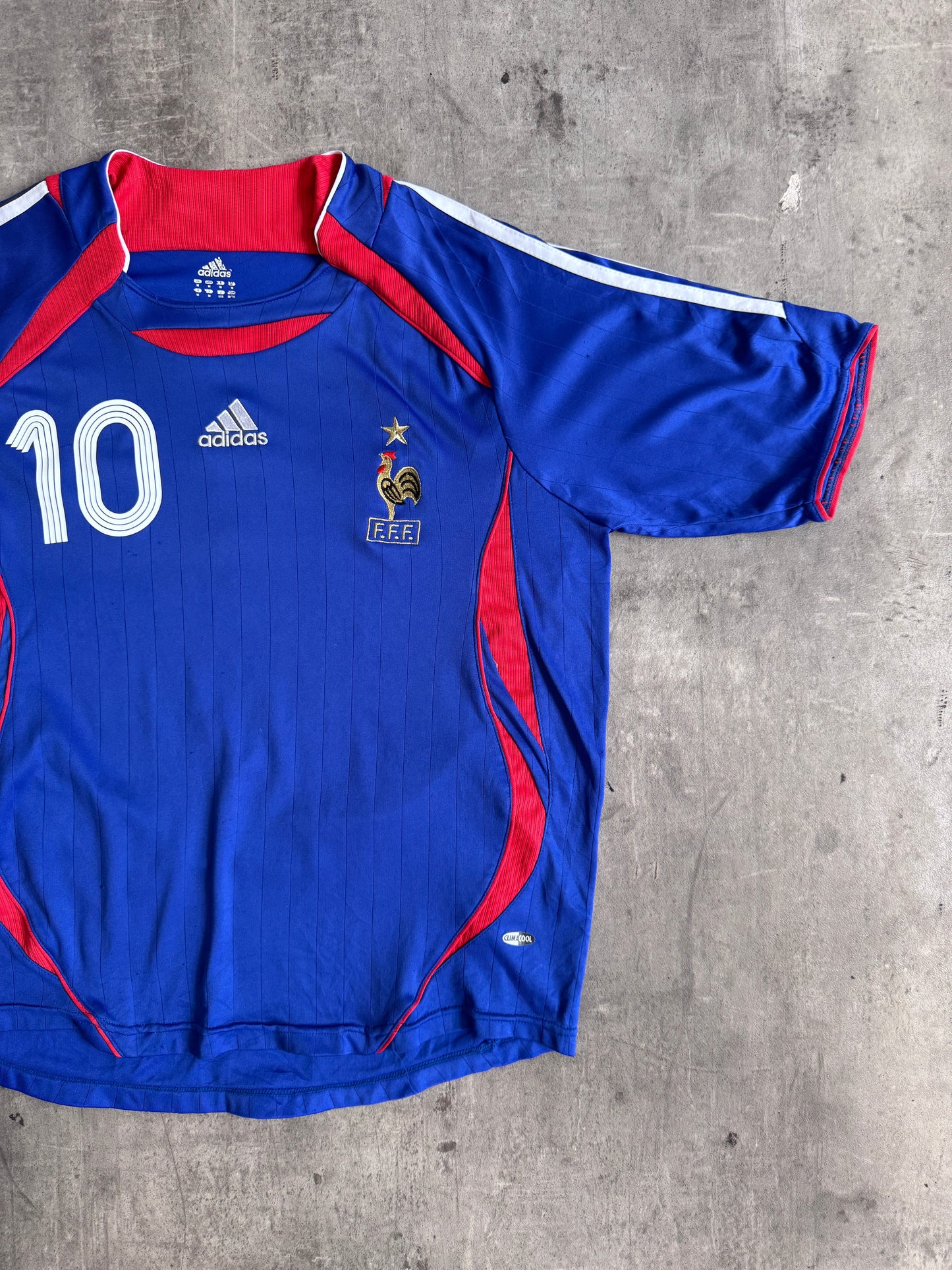 2006 France x Adidas "Zidane 10" Home Football Shirt | Large, Multicoloured